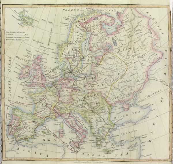 Map of Europe,  'Juvenile travellers', 1832.