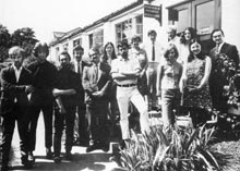 Students outside Cherry Tree Buildings 1970